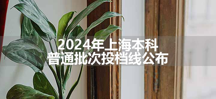 2024年上海本科普通批次投档线公布