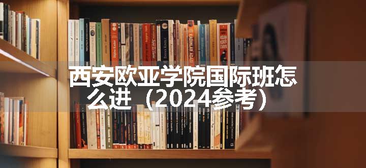 西安欧亚学院国际班怎么进（2024参考）