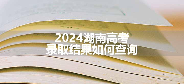 2024湖南高考录取结果如何查询