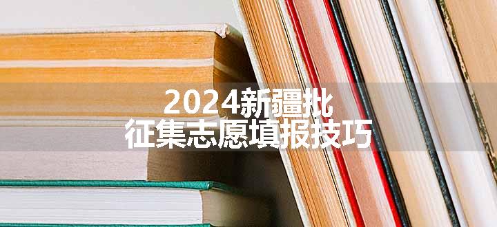 2024新疆批征集志愿填报技巧