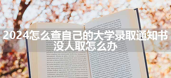 2024怎么查自己的大学录取通知书 没人取怎么办