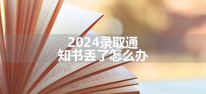 2024录取通知书丢了怎么办