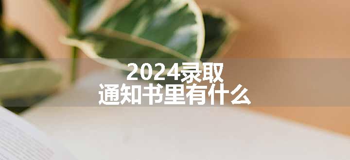 2024录取通知书里有什么