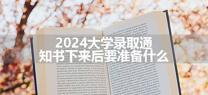 2024大学录取通知书下来后要准备什么