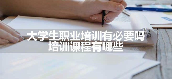 大学生职业培训有必要吗 