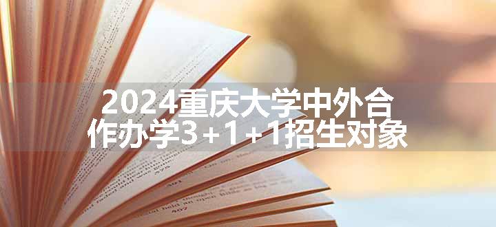 2024重庆大学中外合作办学3+1+1招生对象