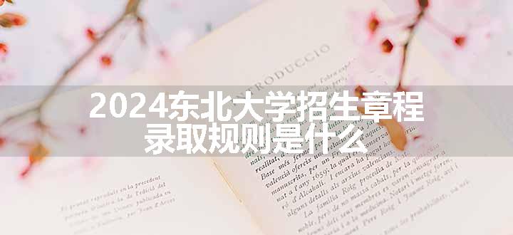 2024东北大学招生章程 录取规则是什么