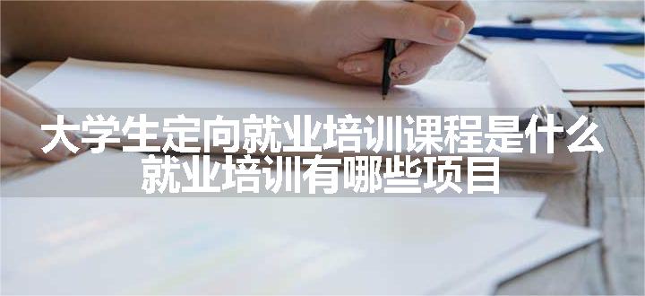 大学生定向就业培训课程是什么 就业培训有哪些项目