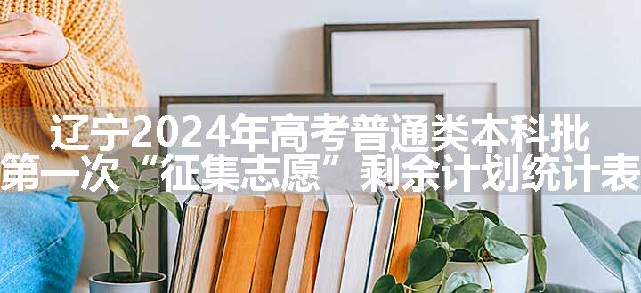 辽宁2024年高考普通类本科批第一次“征集志愿”剩余计划统计表