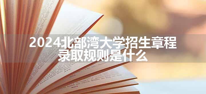 2024北部湾大学招生章程 录取规则是什么