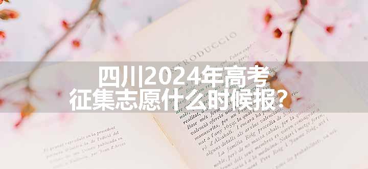 四川2024年高考征集志愿什么时候报？