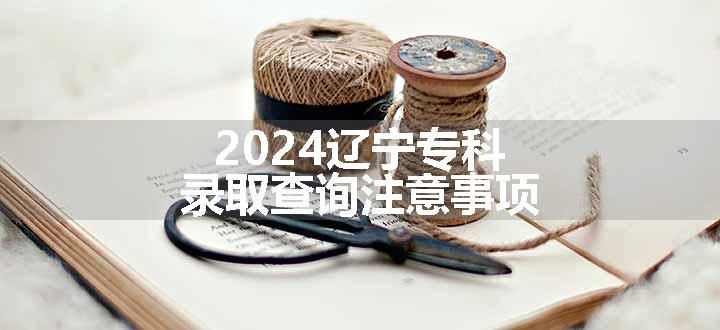 2024辽宁专科录取查询注意事项