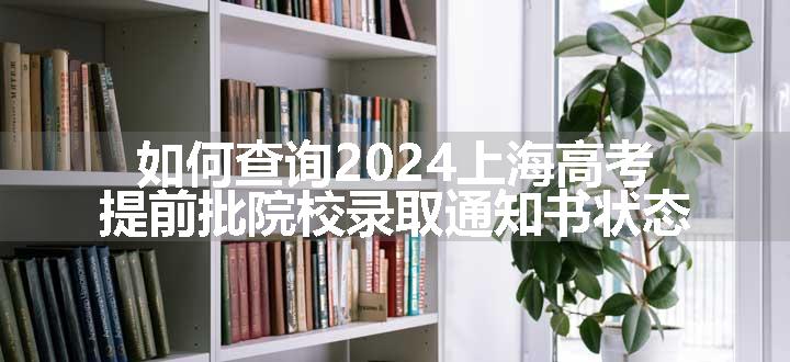 如何查询2024上海高考提前批院校录取通知书状态