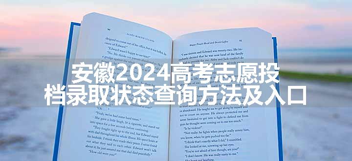 安徽2024高考志愿投档录取状态查询方法及入口