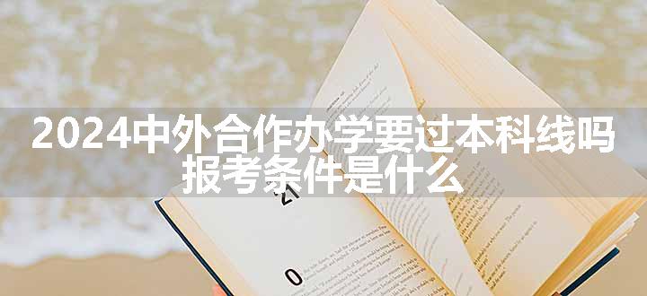 2024中外合作办学要过本科线吗 报考条件是什么