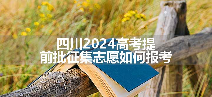 四川2024高考提前批征集志愿如何报考