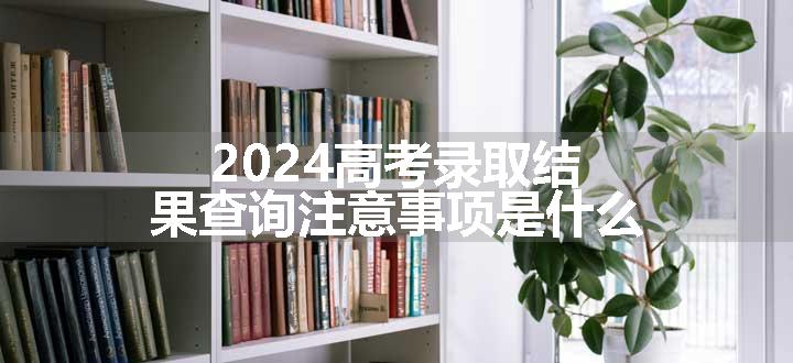 2024高考录取结果查询注意事项是什么