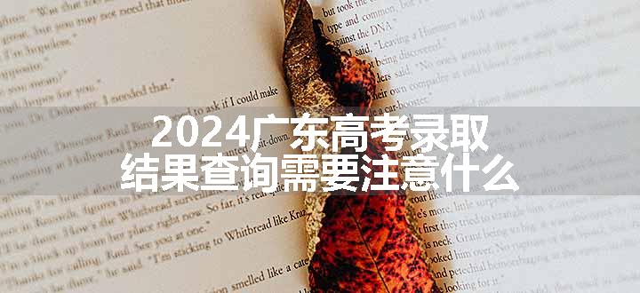 2024广东高考录取结果查询需要注意什么