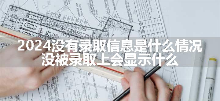 2024没有录取信息是什么情况 没被录取上会显示什么