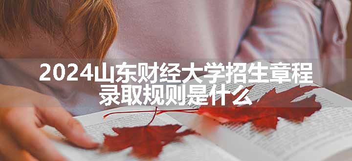 2024山东财经大学招生章程 录取规则是什么