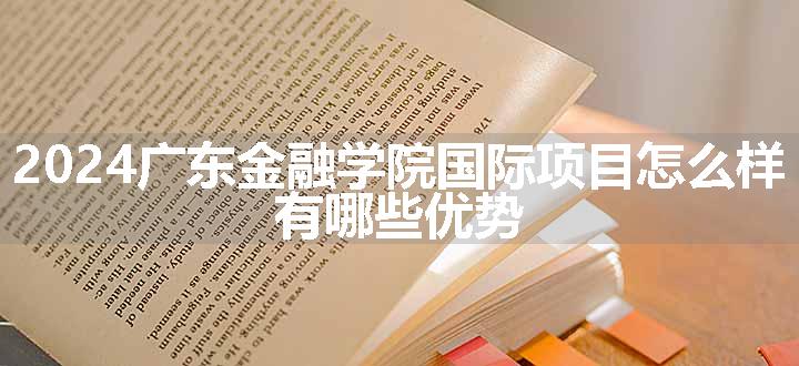 2024广东金融学院国际项目怎么样 有哪些优势