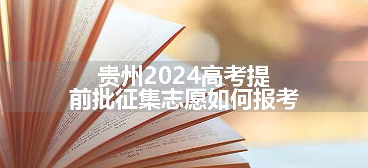 贵州2024高考提前批征集志愿如何报考