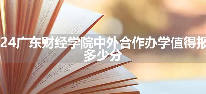 2024广东财经学院中外合作办学值得报吗 多少分