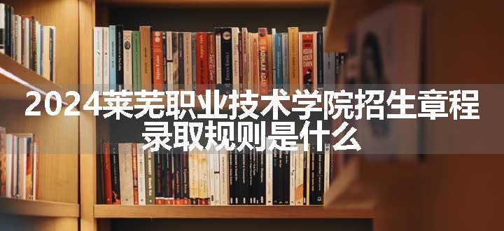 2024莱芜职业技术学院招生章程 录取规则是什么