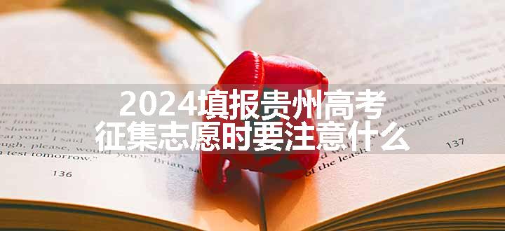 2024填报贵州高考征集志愿时要注意什么
