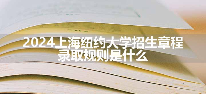 2024上海纽约大学招生章程 录取规则是什么