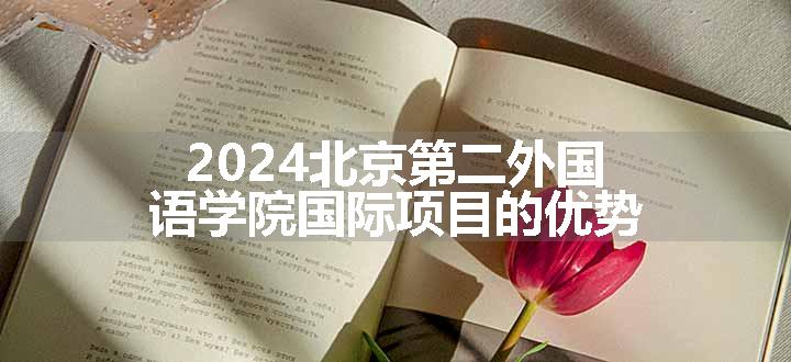 2024北京第二外国语学院国际项目的优势