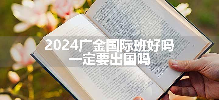 2024广金国际班好吗 一定要出国吗