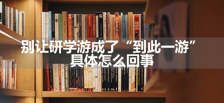 别让研学游成了“到此一游” 具体怎么回事