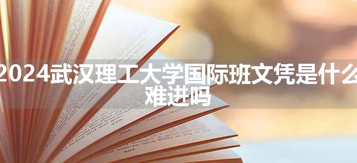 2024武汉理工大学国际班文凭是什么 难进吗