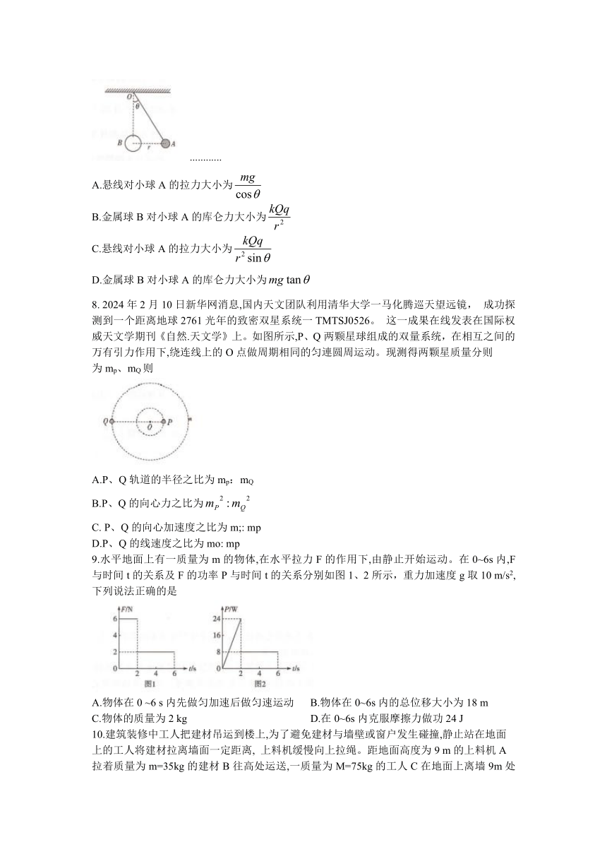 湖南省部分学校2023-2024学年高一下学期期末联考物理试题（含答案）