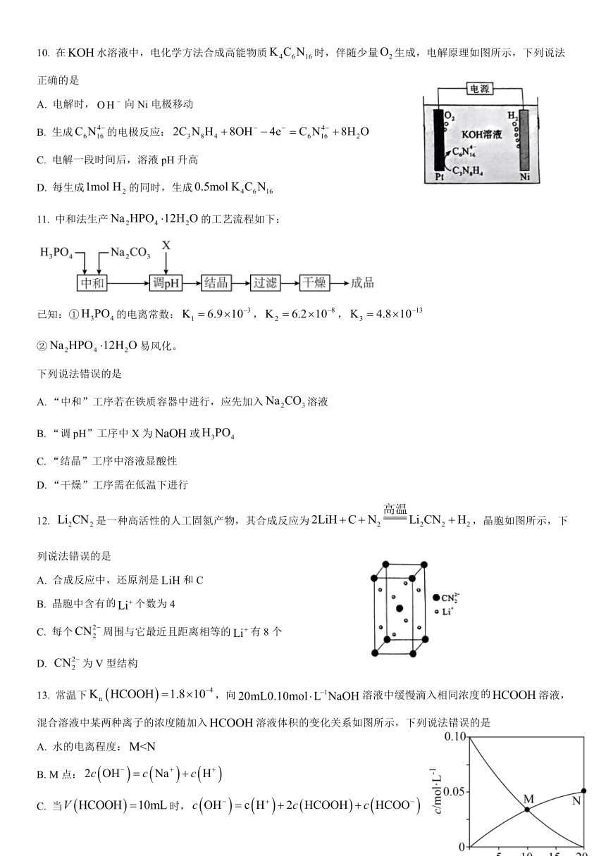 2024年湖南省高考真题化学试题（含答案）