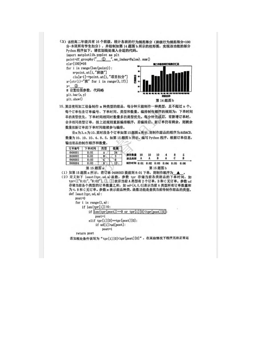 2024湖丽衢高三教学质量检测技术试卷（图片版含答案）