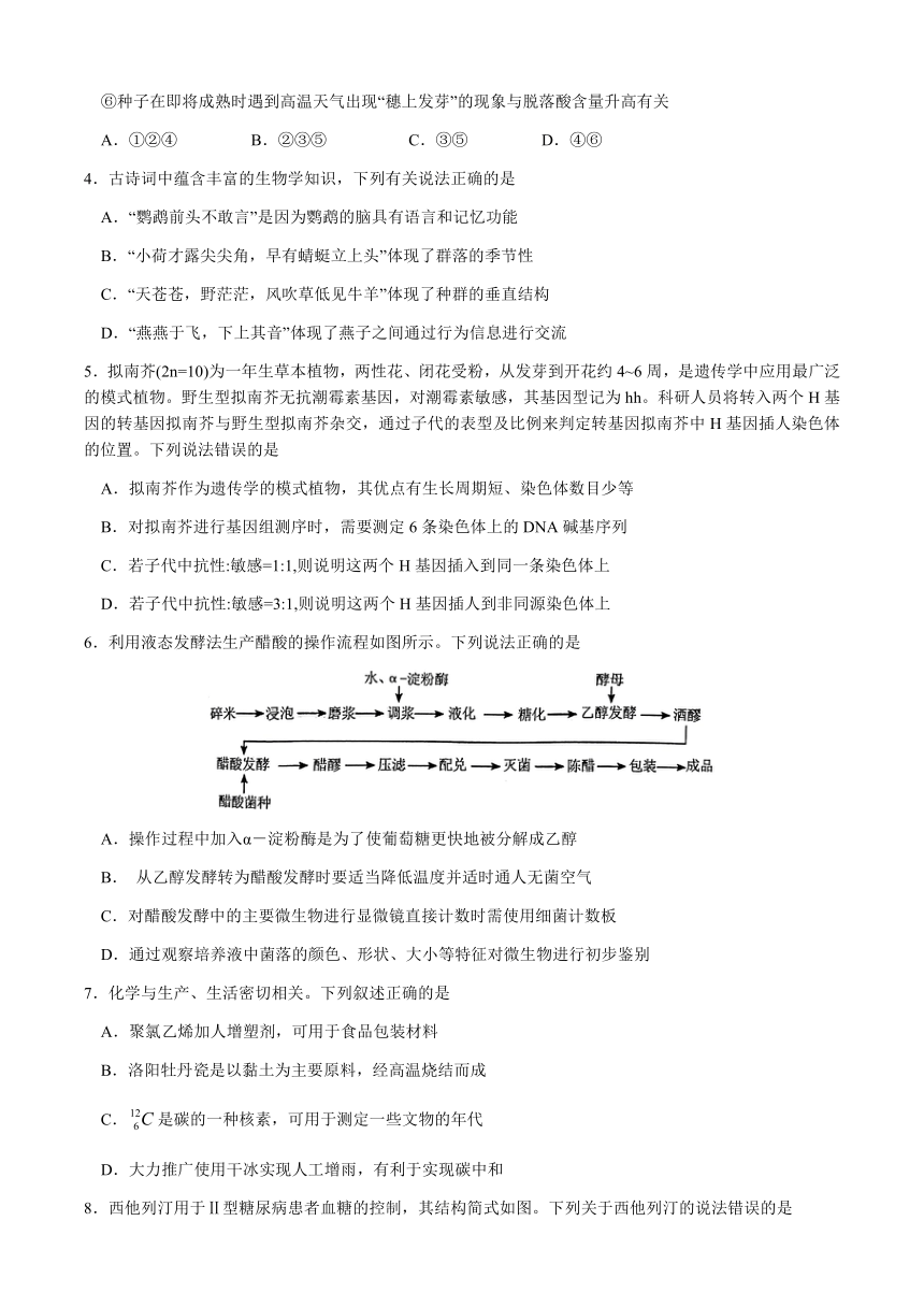 河南省洛平许济2023--2024学年高三第四次质量检测理综（无答案）