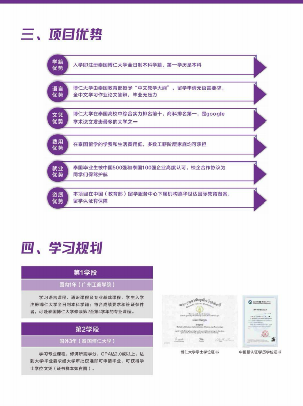 2024广州工商学院中泰联合培养1+3国际本科招生简章