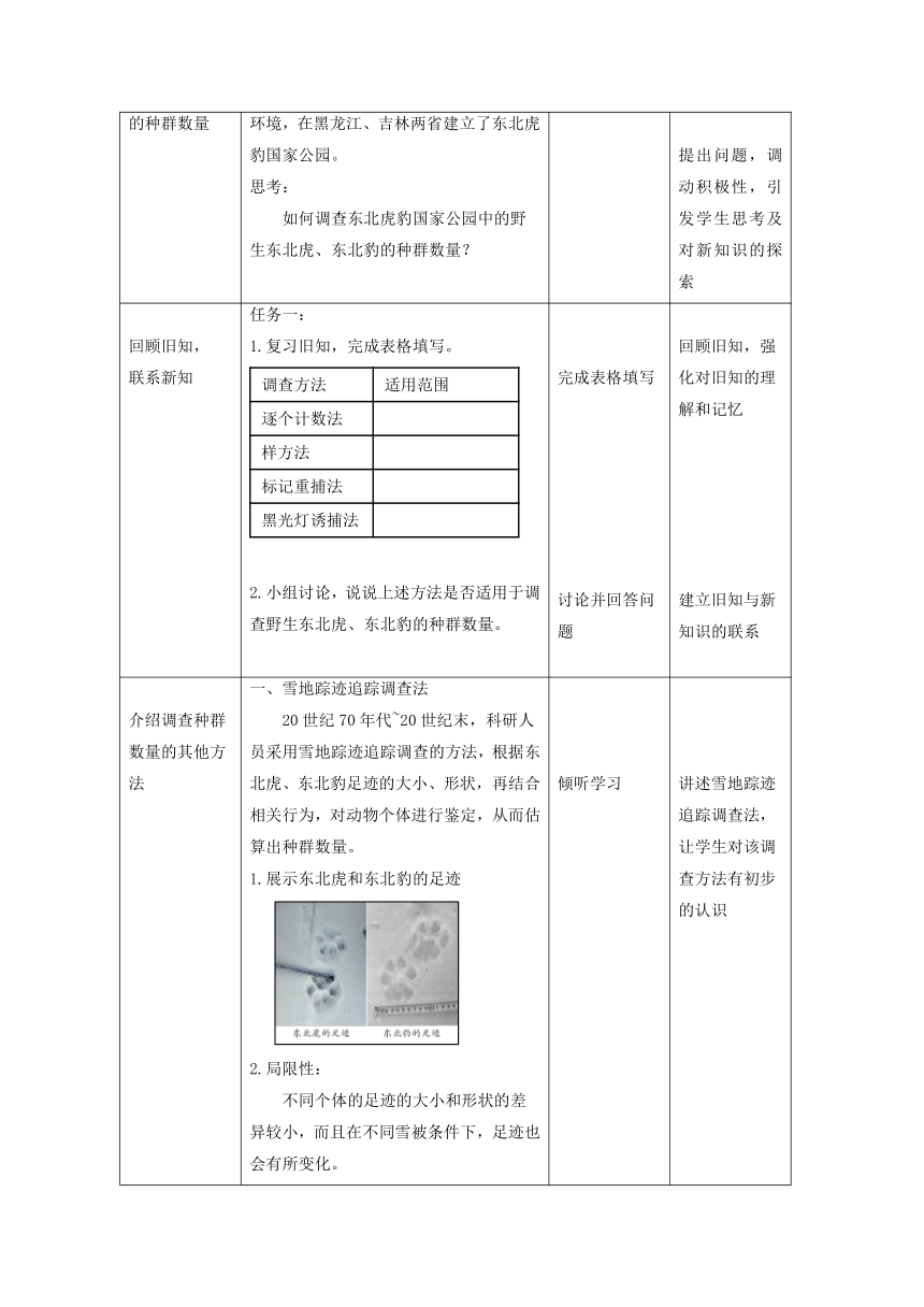 1.1生物科技进展调查种群数量的其他方法 教学设计.doc-高二上学期生物人教版（2019）选择性必修2（表格版）