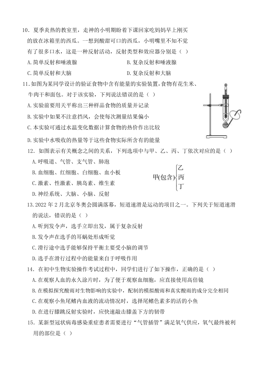 山东省聊城临清市2023-2024学年七年级下学期期末考试生物试题（含答案）