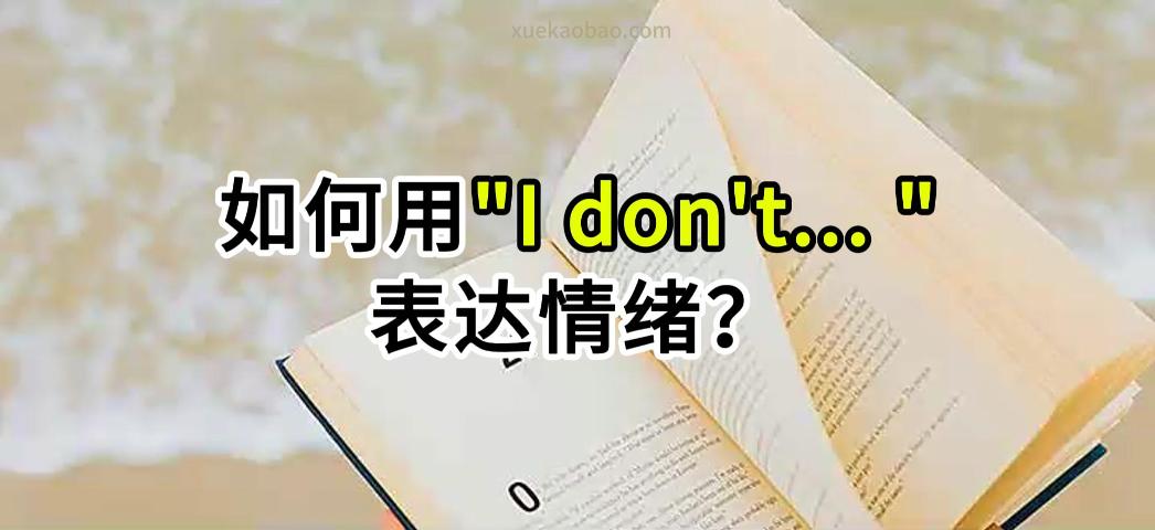 如何用I dont表达情绪 I dont用法举例