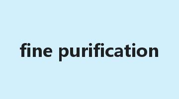 fine purification是什么意思_fine purification怎么读_fine purification的用法_翻译_短语搭配_权威例句