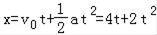 某质点作直线运动，位移随时间变化的关系式为x=（4t+2t2）m，则对这个质点运动描述，正确的是（）A．...