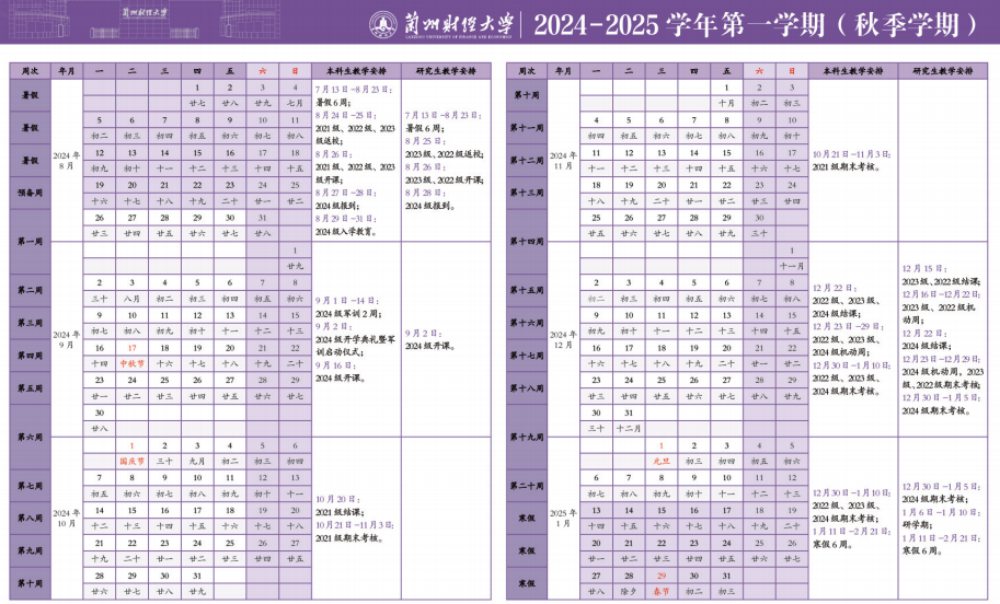 2025年兰州财经大学寒假放假开始及结束时间 几号开学