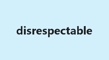 disrespectable是什么意思_disrespectable怎么读_disrespectable的用法_翻译_短语搭配_权威例句