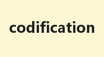 codification是什么意思_codification怎么读_codification的用法_翻译_短语搭配_权威例句