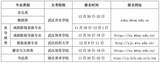 2025年湖北艺术类专业考试报考须知 几号开始报名