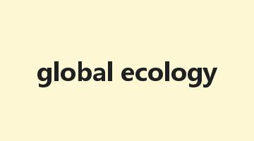 global ecology