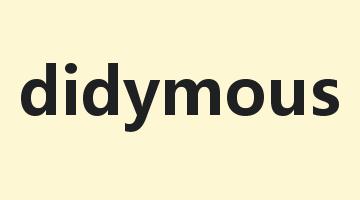 didymous是什么意思_didymous怎么读_didymous的用法_翻译_短语搭配_权威例句